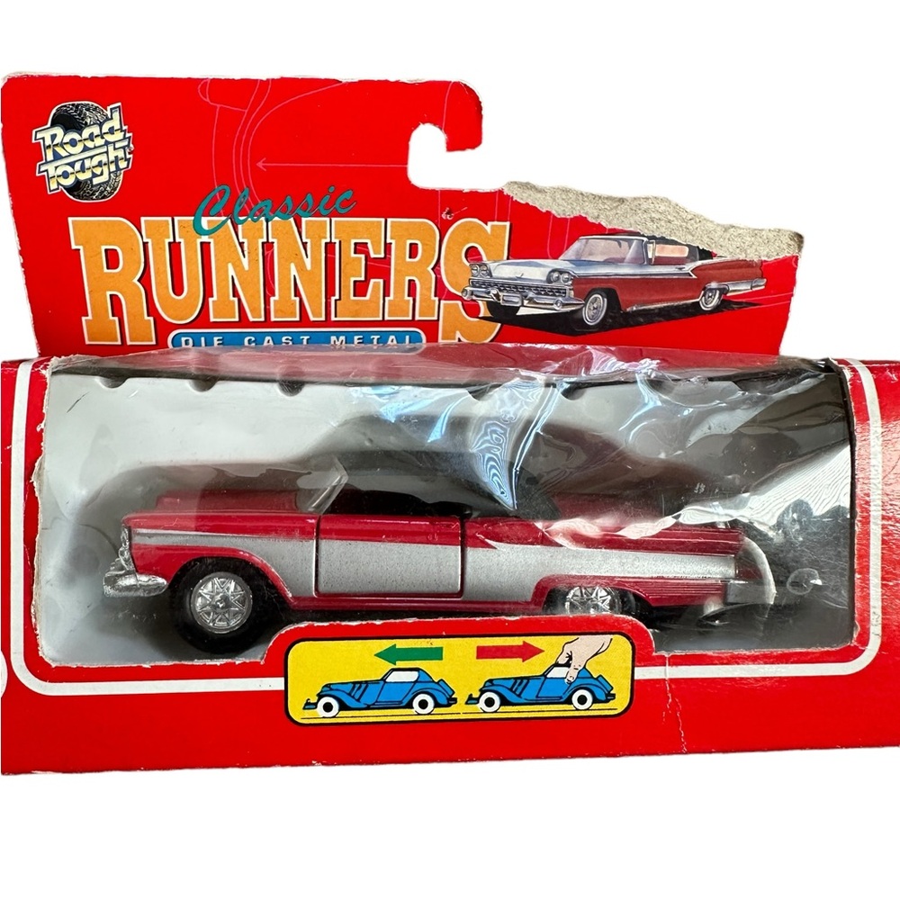 VINTAGE Road Tough Classic Runners 1950"s Plymouth Fury Die-Cast Pull Back Racer